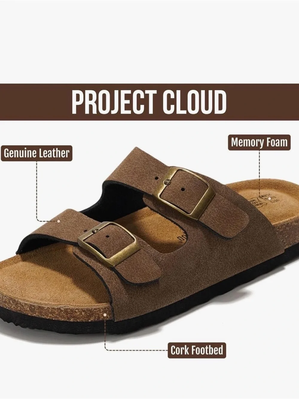 Project Cloud Kids Sandals, 100% Genuine Leather